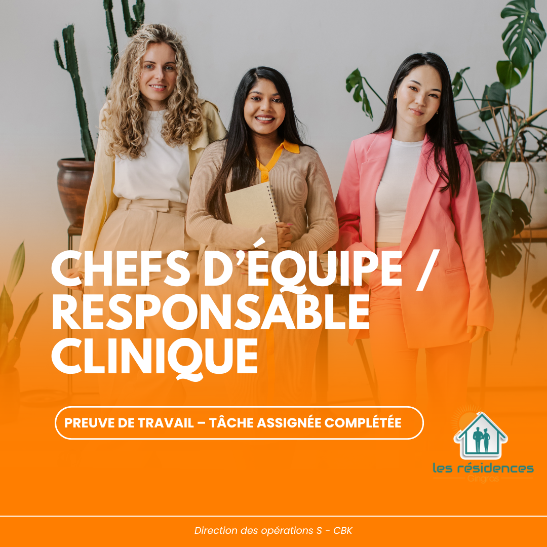 PREUVE DE TRAVAIL – TÂCHE ASSIGNÉE COMPLÉTÉE